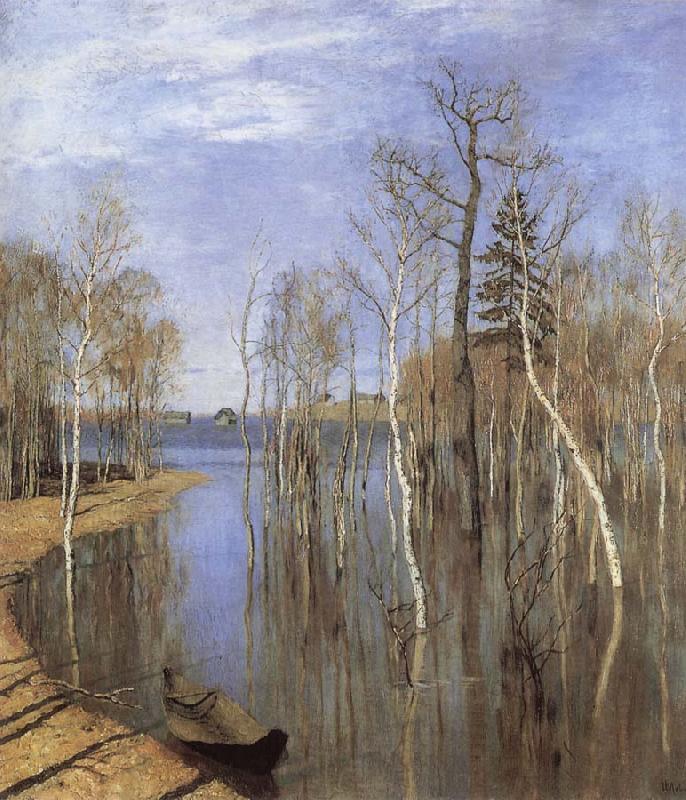 Isaac Levitan Springtime Flood Sweden oil painting art
